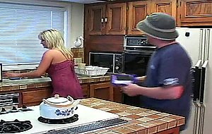 Blonde mature slut fucking with a younger man