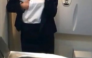 Real stewardess wanks on flight ii