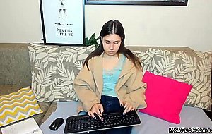 Brunette amateur teen on her webcam