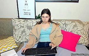 Brunette amateur teen on her webcam