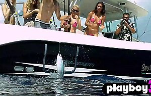Petite blonde masturbate on the boat with hot babes