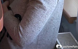 Stepmom leaves her socks on while masturbating