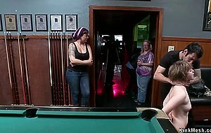 Blonde fucked in billiards club