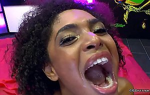 Cums in mouth and facials on ebony luna corazon