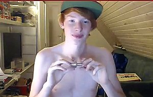 Ginger twinks shows hole