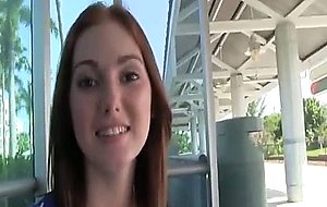 Povlife pale redhead pick up teen facialized