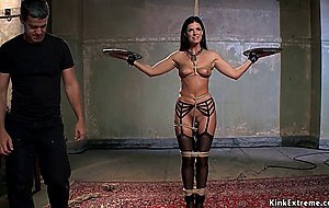 Tied MILF is anal toyed in training