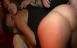 Big tit lesbian pussy lick girlfriend in a bar party