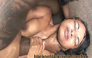 Rough black throating and fucking