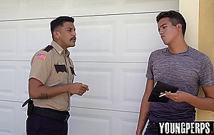 Officer Leo Silva searches young perps bedroom and anal fucks him