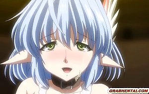 Bigboobs hentai with muzzle caught and intense poked until
