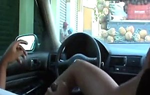 Sexy amateur chick riding cock of her boyfriend in car