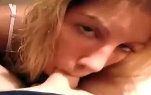 Video of a hot blonde doing a wild deepthroat