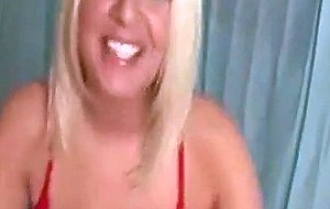 Sexy blonde gets fucked while exercising
