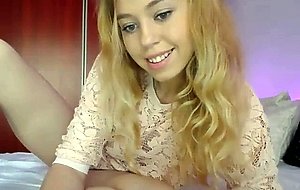 My blonde stepsister masturbating on Webcam