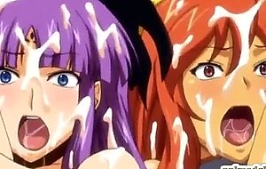 Two hentai girls sharing and bj dicks
