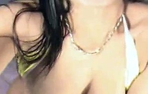 Gorgeous latina naked on her webcam