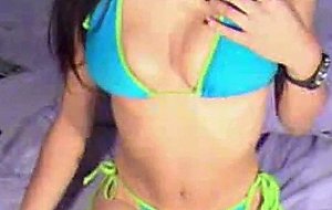 Gorgeous latina naked on her webcam