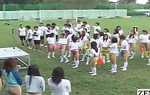 Subtitled bottomless outdoor japan schoolgirls assembly