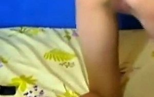Petite blonde teen fingering her tight pussy on webcam