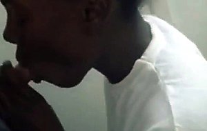Black burned ass get fucked in the restroom 