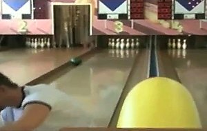 Girlfriend goes anal at the bowling 