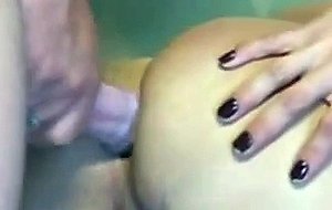 Hard anal sex for a blonde ts bitch