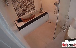 Amateur Thai teen Cherry fucked in the bath by a big white dick