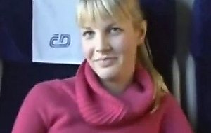 Euro blonde fucked on the train