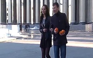 Hot stranger porn sex started with the oranges