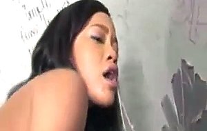 Booty young ebony gags on big cock on gh
