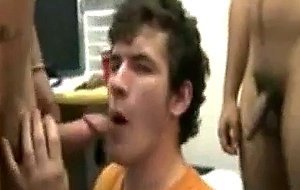 Guy has to suck two cocks for frat initiation
