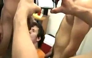 Guy has to suck two cocks for frat initiation