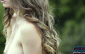 Big natural tits Playboy models Mila Azul and Clara go nude outdoor