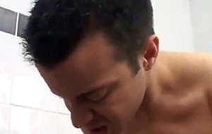 Bareback anal in dry shower