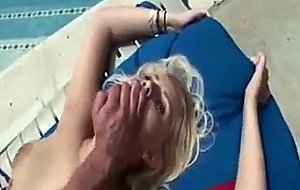 Delicious young blonde fucking outdoors