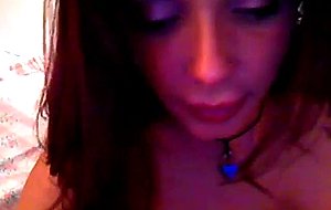 Claudia stroking on webcam