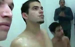 Shy college boy hazed in the shower