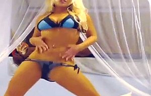 Russian blonde masturbating her tight cunt