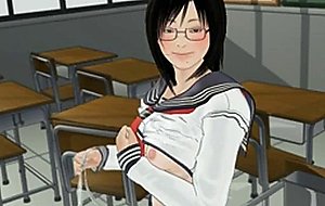 Hentai schoolgirl wanking cock