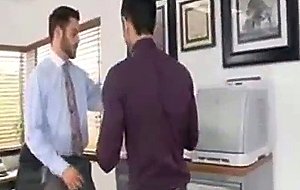 Horny boy gets drilled intense in the office