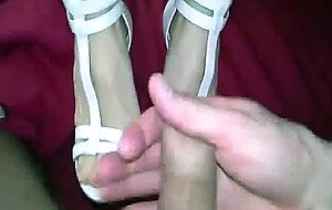 Cumming on her sexy foot