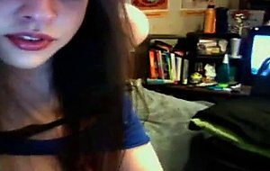Teen ts poses by webcam
