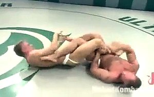 Huge bodybuilder with a big fat cock fights and fucks ...