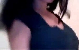 Thick brunette mashes glorious tits