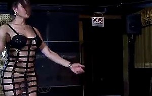 Tranny in lingerie gets her cock sucked off