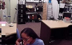 Sexy and slim nurse sells her smelly panties at an xxx pawn shop