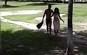 Pretty slut with an amazing ass gets fucked doggy style in park