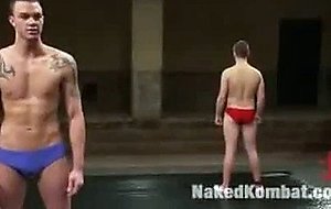 Huge-dicked muscle god takes on sexy stud in a brutal ...