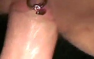 Pierced pussy juices flowing making dick slide in and out of her